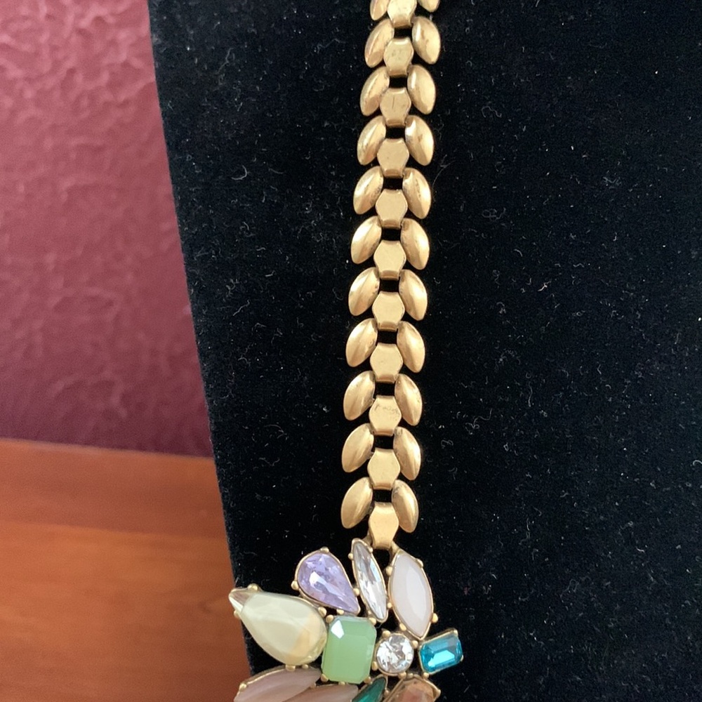 Stella & Dot Trellis Necklace Pastel color rhinestones - Picture 3 of 6